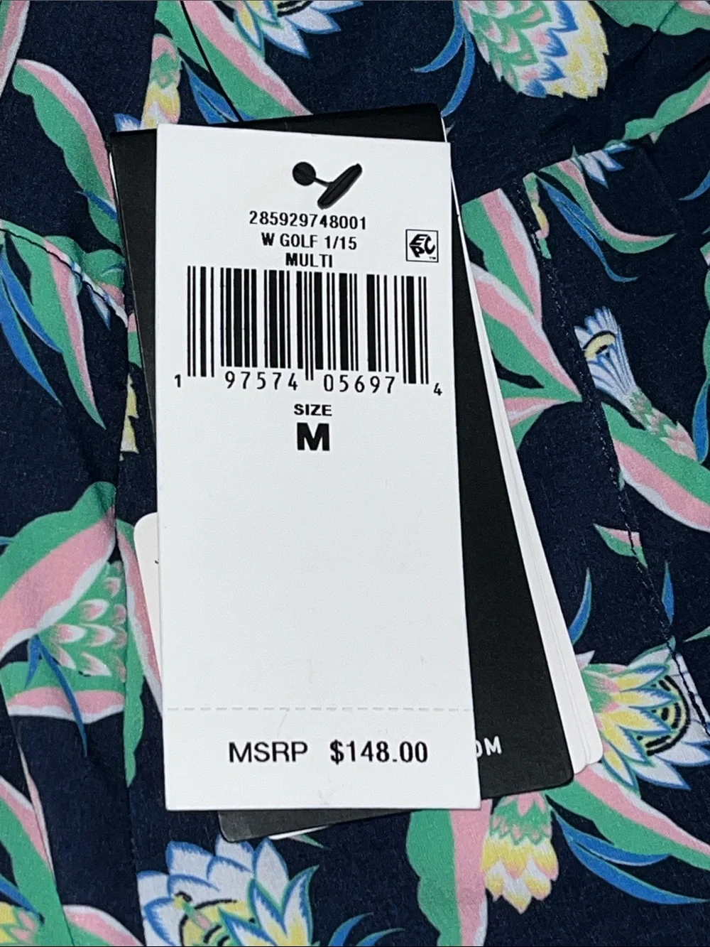 RLX Ralph Lauren Golf Skort Women's M blue pink Floral Pleated Stretch $148